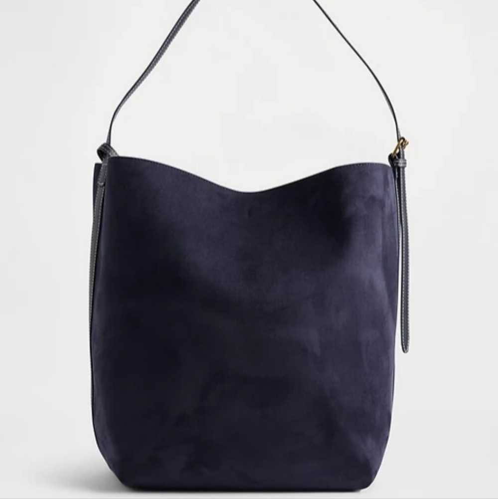 GAP Navy Vegan Suede Bucket Bag